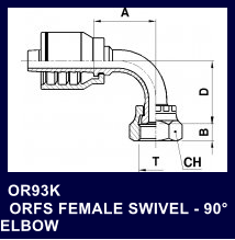 OR93K   ORFS FEMALE SWIVEL - 90 ELBOW