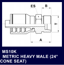 MS10K   METRIC HEAVY MALE (24 CONE SEAT)