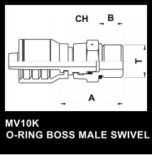 MV10K   O-RING BOSS MALE SWIVEL