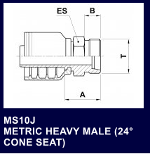 MS10J METRIC HEAVY MALE (24 CONE SEAT)