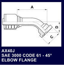 AX40J SAE 3000 CODE 61 - 45 ELBOW FLANGE