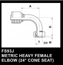 FS93J METRIC HEAVY FEMALE  ELBOW (24 CONE SEAT)