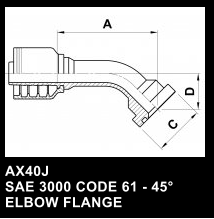 AX40J SAE 3000 CODE 61 - 45 ELBOW FLANGE