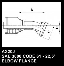 AX20J SAE 3000 CODE 61 - 22,5 ELBOW FLANGE
