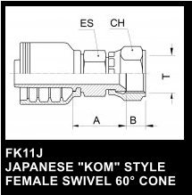 FK11J JAPANESE "KOM" STYLE  FEMALE SWIVEL 60 CONE