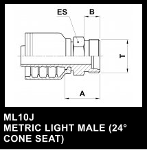 ML10J METRIC LIGHT MALE (24 CONE SEAT)