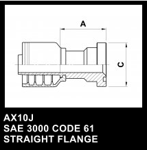 AX10J SAE 3000 CODE 61 STRAIGHT FLANGE